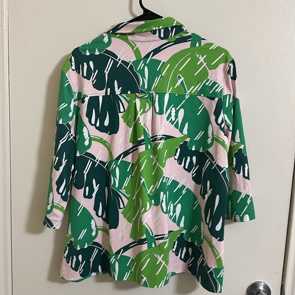 EUC Persifor XXL Women’s Tropical Palm Leaf Button Down Blouse - Picture 4 of 4